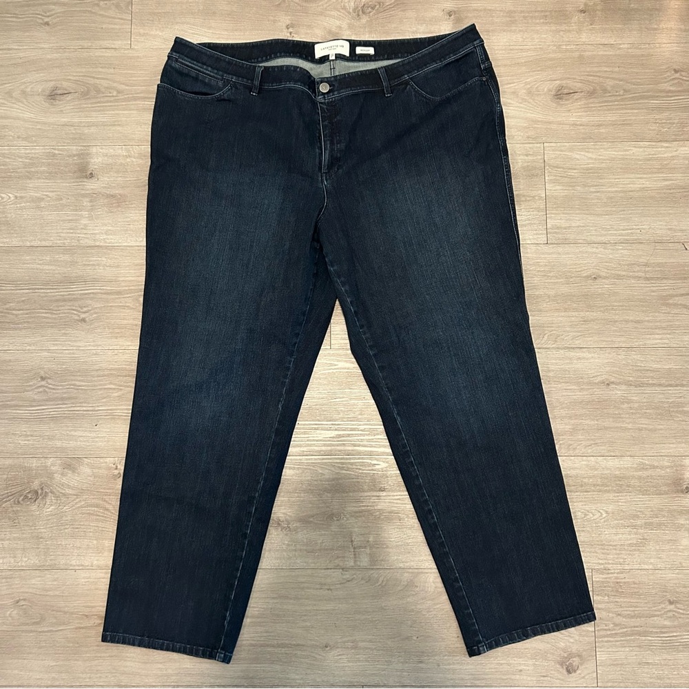 Lafayette 148 New York Dark Indigo Straight Leg Jeans Mercer